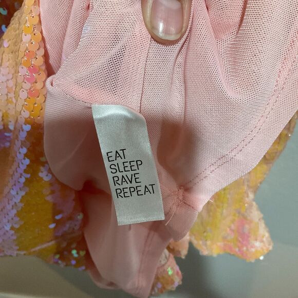 Club Exx Dolls Kill Starry Eyed Romance Sequin Mini Dress Large NWT Party Rave - Picture 5 of 12